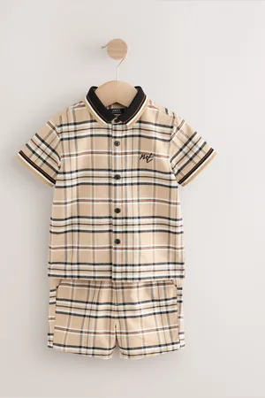 Next Short Sleeves Check Shirt and Short Set (3mths-7yrs)1.5 - 2 år (86 - 92cm)