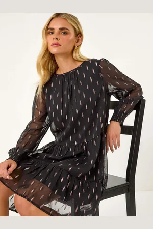 Roman Petite Metallic Jacquard Dress46