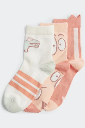 adidas Little Kids Adiraptor Crew Socks 3 Pack2-3.5