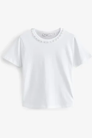 Next Chain Neck Detail 100% Cotton T-Shirt40