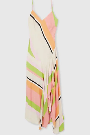 Reiss Hallia Stripe-Print Handkerchief Maxi Dress36