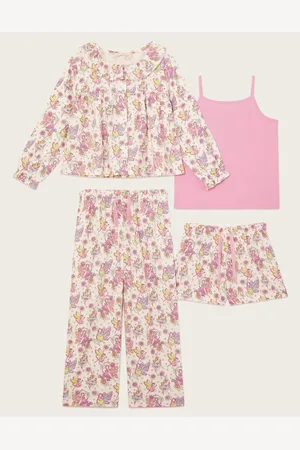 Monsoon Fairy Print Flannel 100% Cotton Pyjamas Set 4 Pack7 - 8 år (122 - 128cm)
