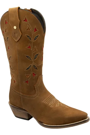 Ravel Leather Mid Calf Zip-Up Western Cowboy Boots