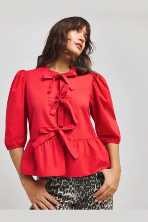 Simply Be Sløjfe Front Pufærme Smock Bluser44