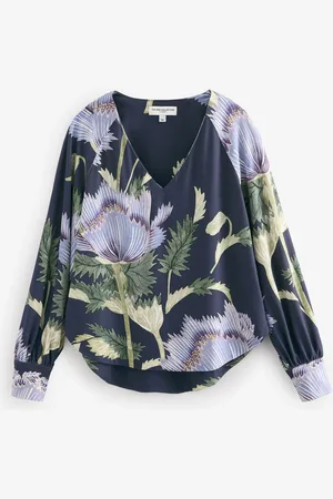 Next Langærmet jerseybluse med V-hals