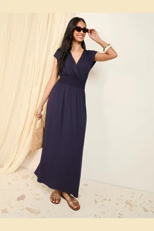 Friends Like These Wrap V-Neck Shirred Waist Maxi Dress44