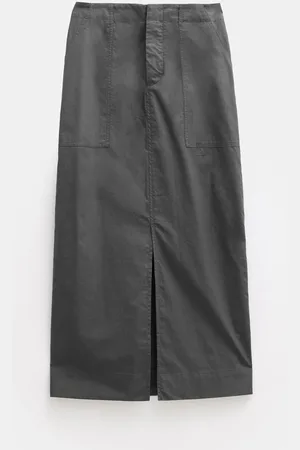 Hush Puppies Paper Column 100% Cotton Midi Skirt44