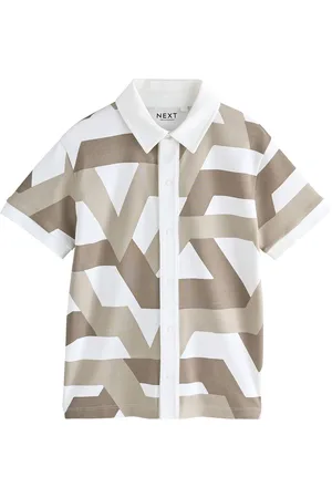 Next 100% Cotton Geo Short Sleeve Polo Shirt (3-16yrs)134140cm