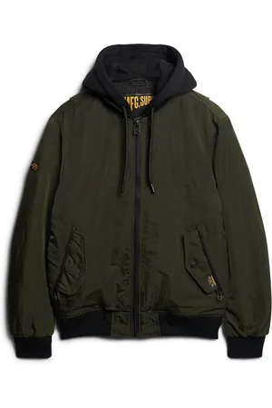 Superdry Military Med hætte MA1 Bomber JakkeM