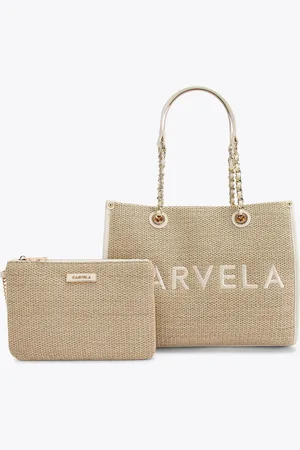 Carvela Cream Sorrento Midi Raffia Bagen
