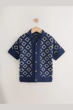 Next Crochet Short Sleeve Button Through Knitted Polo Shirt (3-14yrs)11 - 12 år (146 - 152cm)