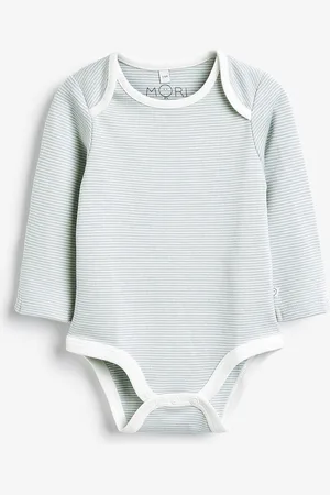 Mori Organic Cotton & Bamboo Long Sleeve Envelope Neckline Bodysuit1.5 - 2 år (86 - 92cm)
