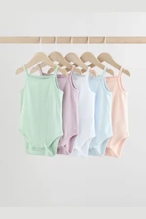 Next Baby Plain Vest 100% Cotton Bodysuits 5 Pack6268cm