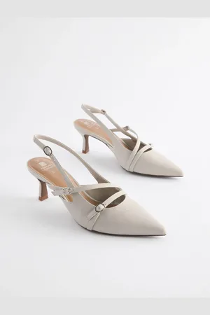 Next Forever Comfort Leather Multi Buckle Slingback Heels