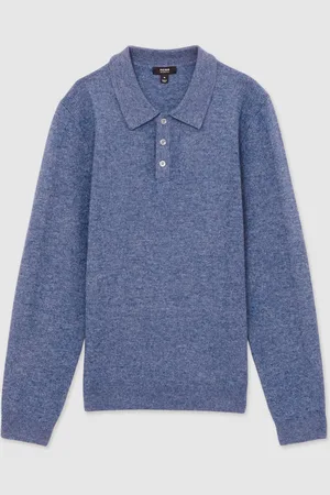 Reiss Kingsley Wool Textured Long Sleeve Polo ShirtL
