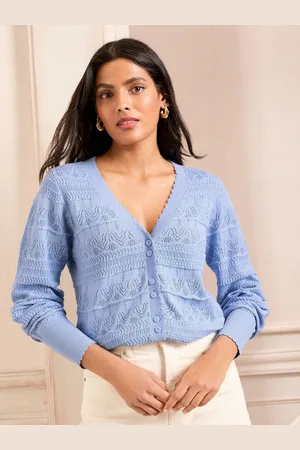 Love & Roses Pointelle V-Neck 100% Cotton Cardigan48
