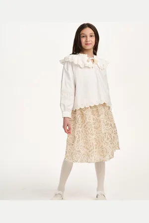 NICOLE MILLER Cream Broderi 100% Bomuld Bluser8 år ( 128 cm)