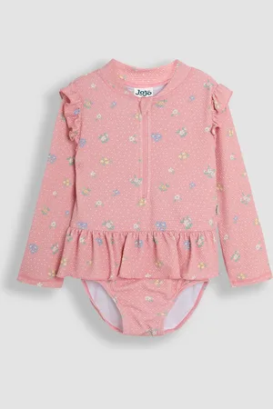 JoJo Maman Bébé Textured Long Sleeve Swimsuit9298cm
