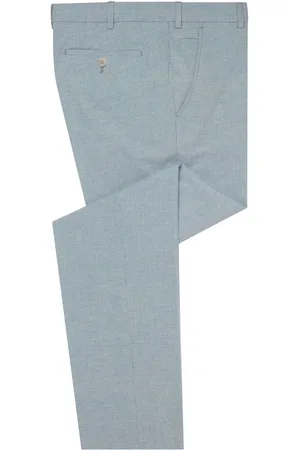 Remus Slim Leg Linen-Blend Formal Trousers32r