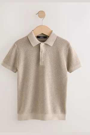 Next 100% Cotton Short Sleeve Knitted Popper Polo Shirt (3-16yrs)4 år (104cm)