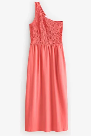 Next Shirred One Shoulder 100% Cotton Midi Dress36
