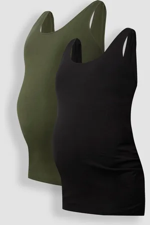 JoJo Maman Bébé 2-Pack Ruched Maternity Vest ToppeM
