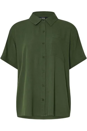 Long Tall Sally Crinkle Short Sleeve 100% Cotton Shirt40høj