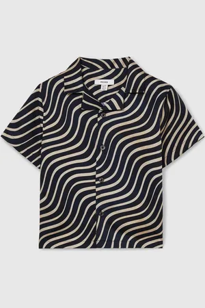 Reiss Carbello Wave Print Cuban Collar Shirt134140cm