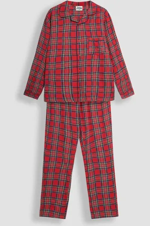 JoJo Maman Bébé Mens Check Woven Pyjamas SetL
