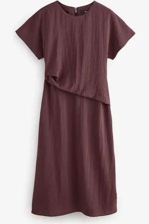 Next Short Sleeve Drape Detail Midi Dress42
