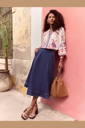 Love & Roses Fit and Flare Midi Skirt50