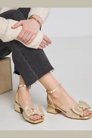 Simply Be Low Heel Occasion Bow Sandal In Extra Wide Fit
