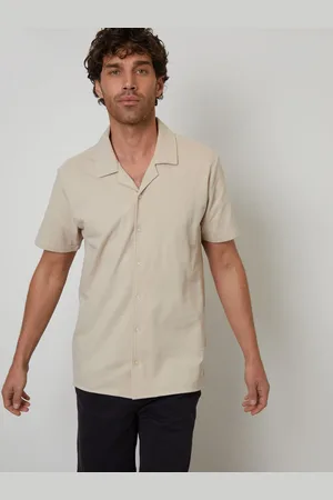 Threadbare Jersey Pique Revere Collar Short Sleeve 100% Cotton Shirtxlarge