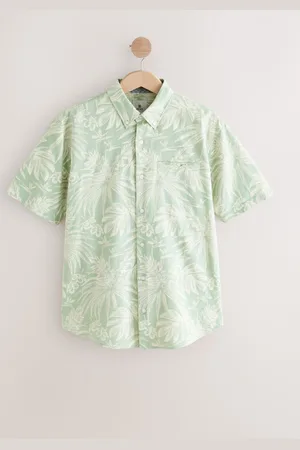 Next 100% Cotton Textured Floral Print Short Sleeve Shirt5X-Large