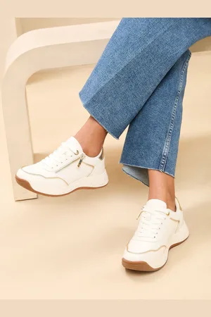 Lipsy London Flat Chunky Side Zip Lace Up Runner Trainerseu355