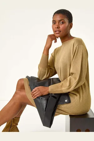 Roman Shimmer Slash Neck Jumper Dress42