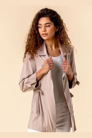 Roman Tie Waist Longline Jacket46