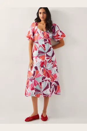 Monsoon Elana Floral Puff-Sleeve Midi Dress38
