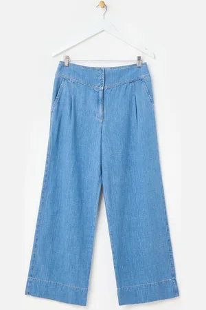 Oliver Bonas Chambray Basque Wide Leg Regular Trousers38