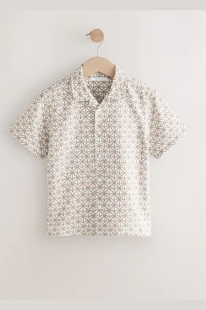 Next Kortærmet Revere Collar Palm Printed Skjorter (3-16år)12 år (152cm)