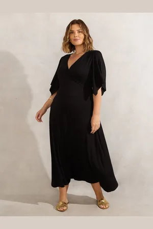 Live Unlimited London Curve Jersey Angel Sleeve Wrap Dress48