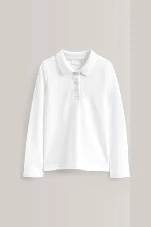 Next 100% Cotton Long Sleeve School Polo Tops 2 Pack (3-16yrs)14 år (164cm)