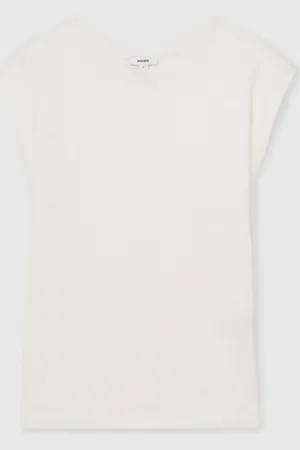 Reiss Mara Linen Cap-Sleeve T-Shirtlarge