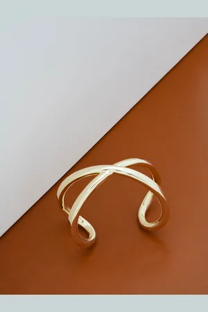 Karen Millen Silver Tone Statement Criss-Cross Cuff BraceletEn