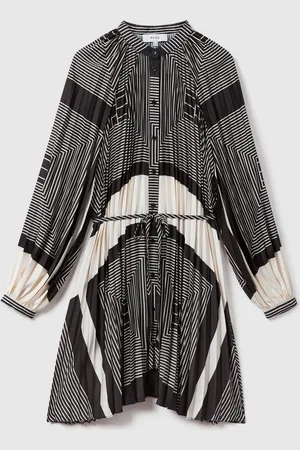 Reiss Bay Printed Pleated Mini Dress36