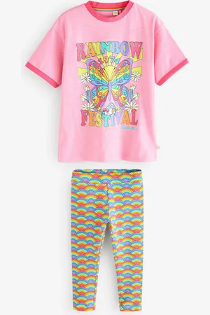 Little Bird Rainbow T-shirt and Leggings Set7 - 8 år (122 - 128cm)