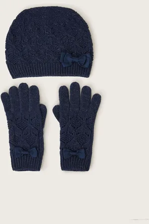Monsoon Sparkle Bow Winter Hat and Gloves Set6 - 10 år (116 - 140cm)