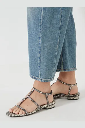 Hush Puppies Leather Strappy Low Heel Sandals