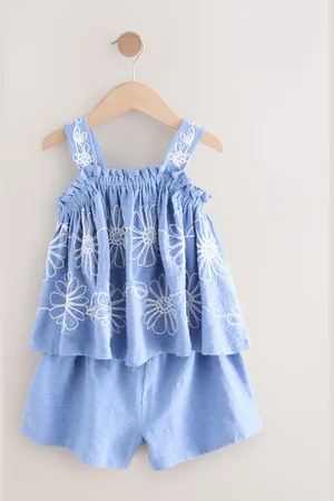 Next Floral Embroidered Vest & Shorts Set (3-16yrs)166168cm