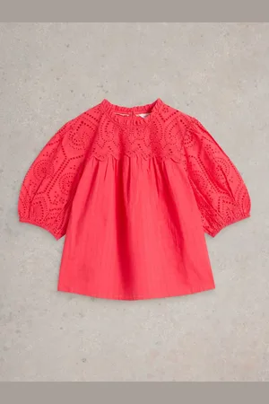 White Stuff Lexi 100% Organic Cotton Broderie Top44